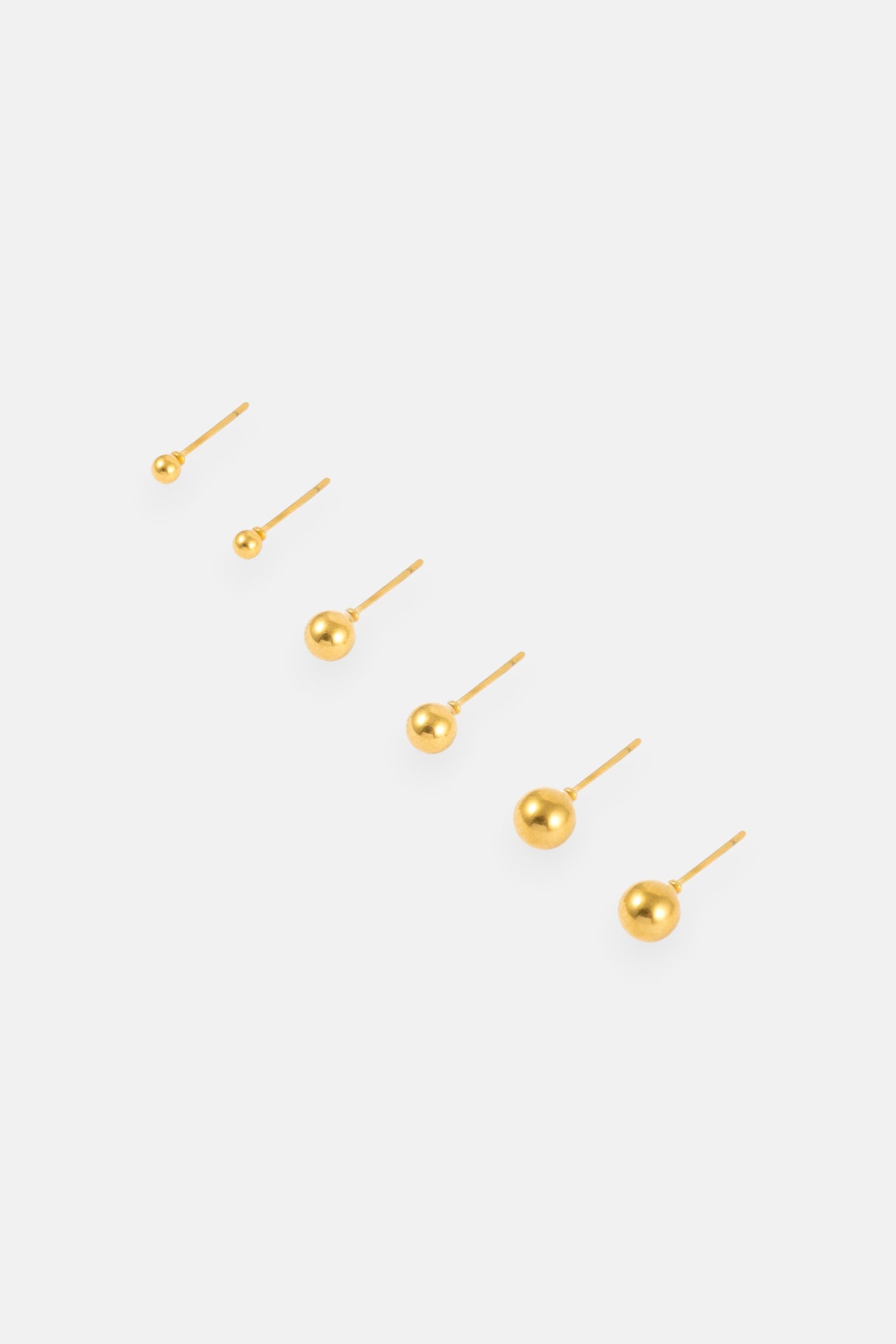 WATERPROOF GOLD 3 PACK STUD EARRINGS