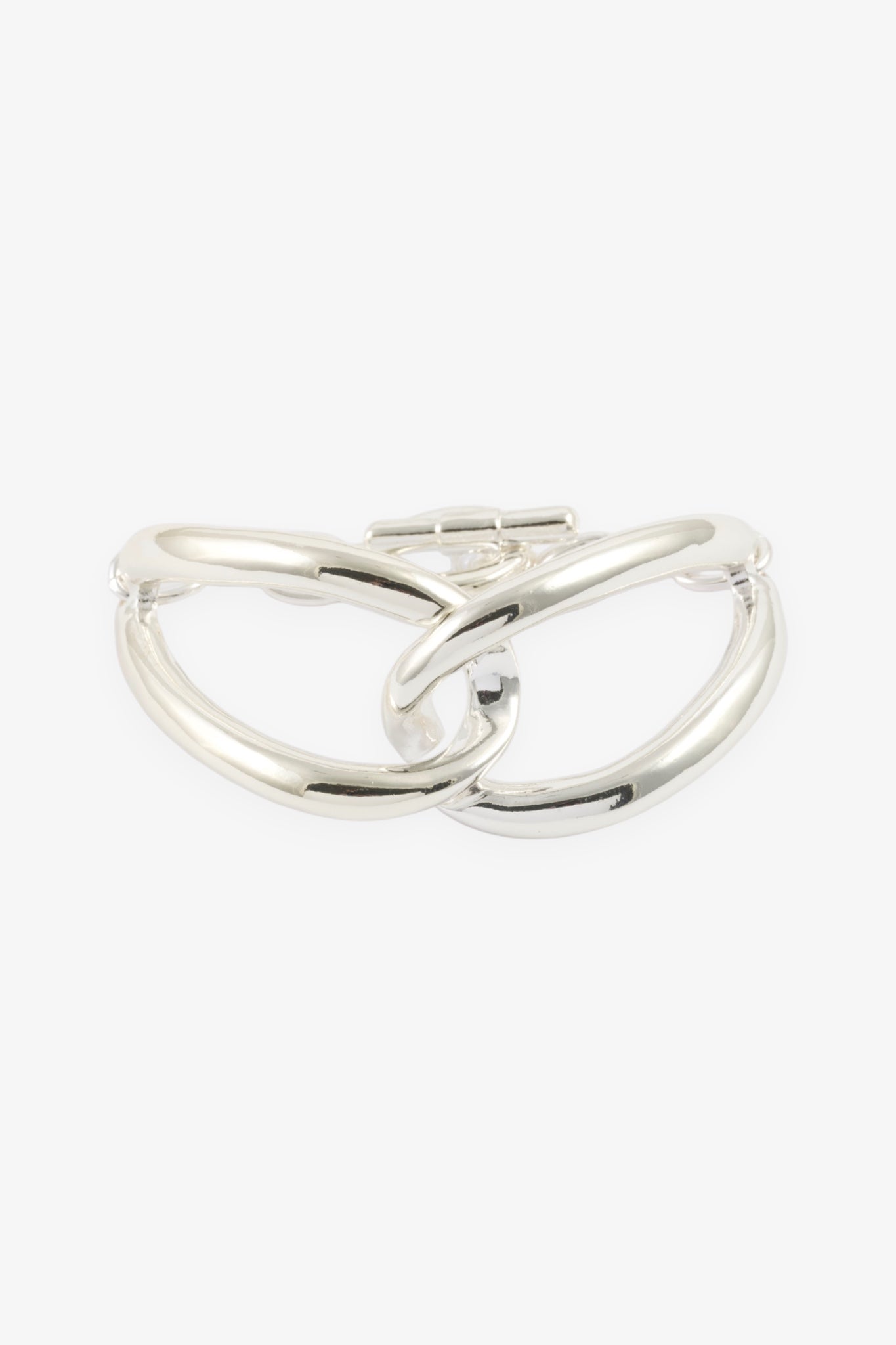 SILVER POLISHED LINK STATEMENT BRACELET