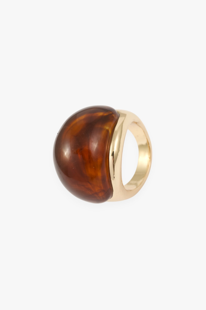BROWN STATEMENT RESIN BUBBLE RING - SM