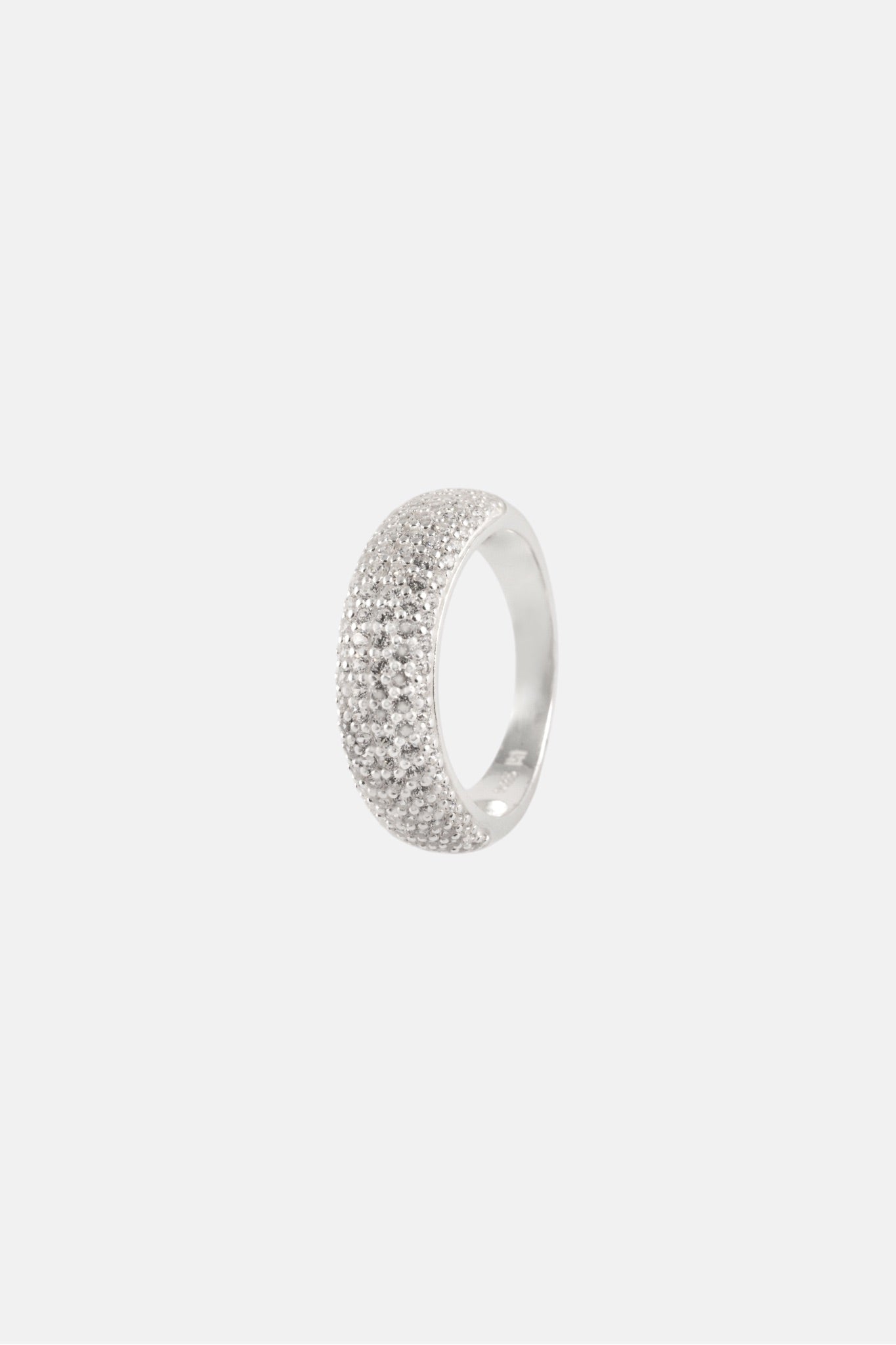 STERLING SILVER CZ THICK PAVE RING S/M