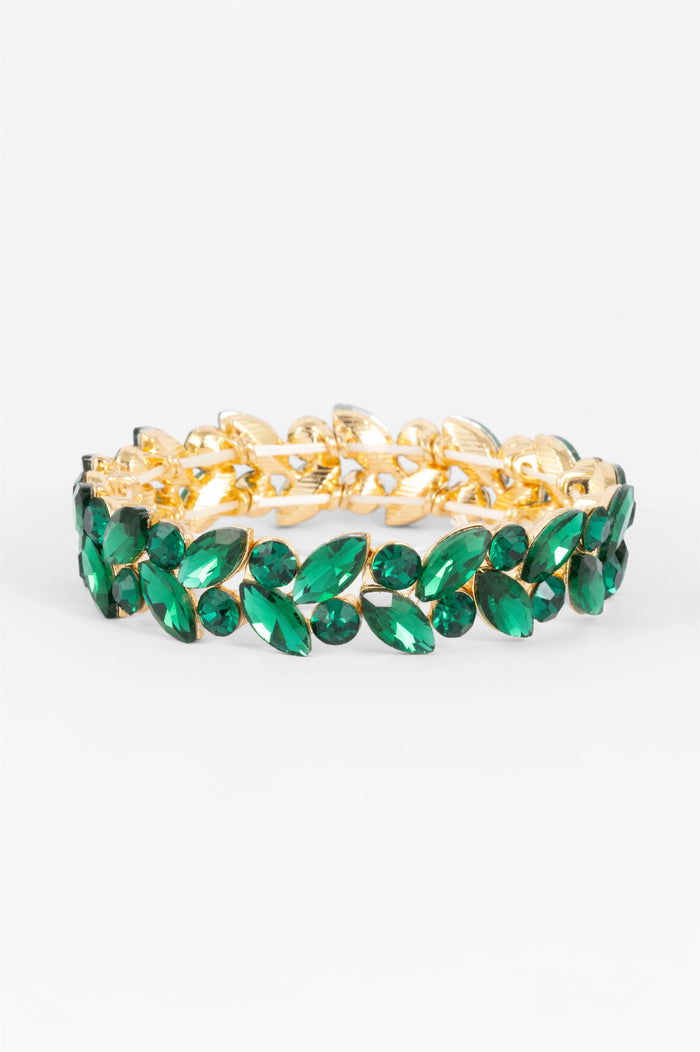 GREEN CRYSTAL STRETCH BRACLET