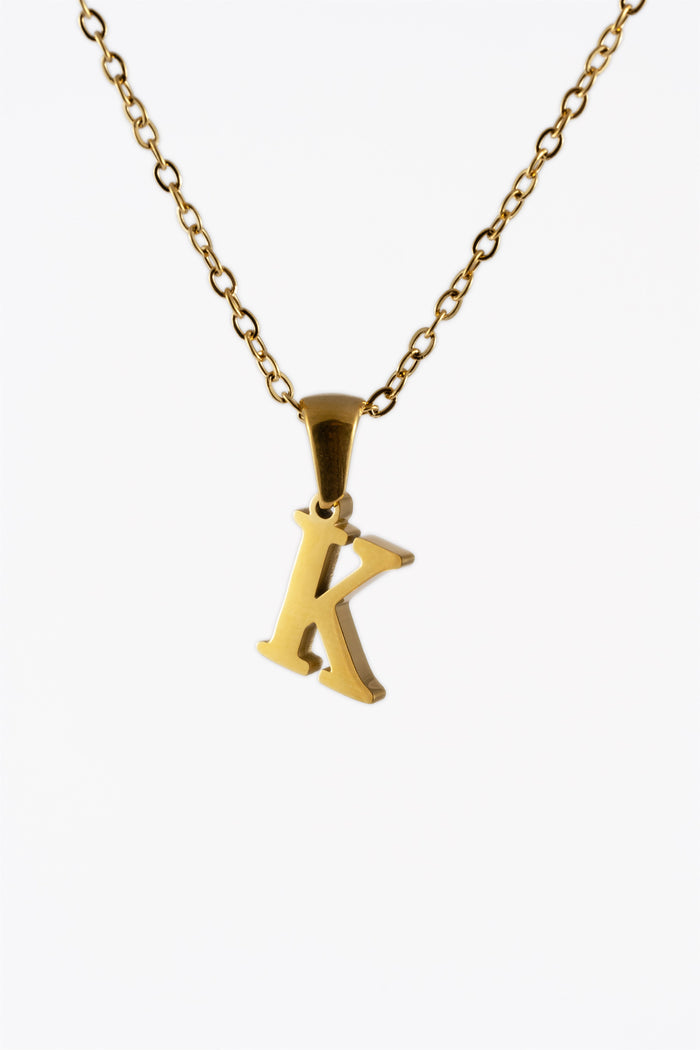 WATERPROOF GOLD METAL INITIAL K CHAIN