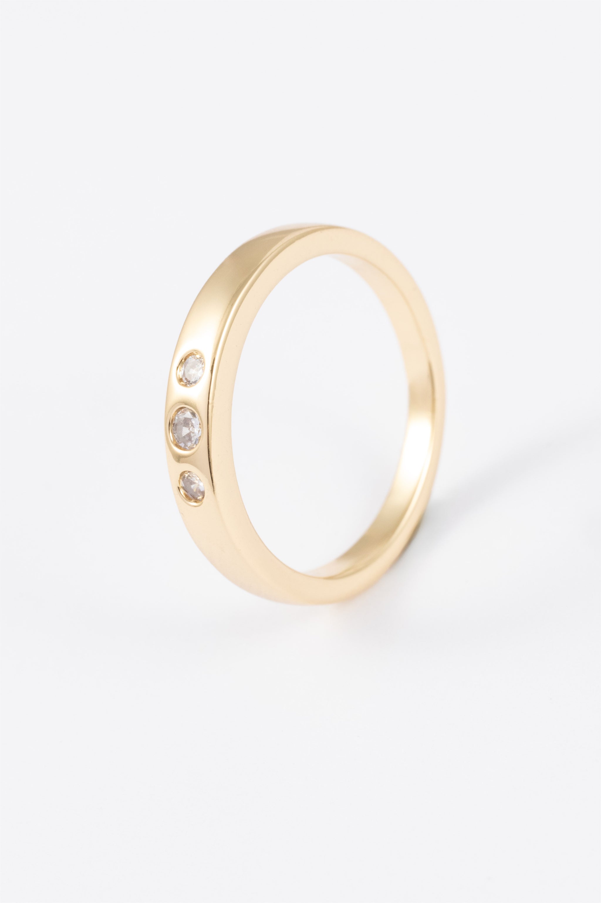 GOLD FINE CZ EMBEDDED RING - ML