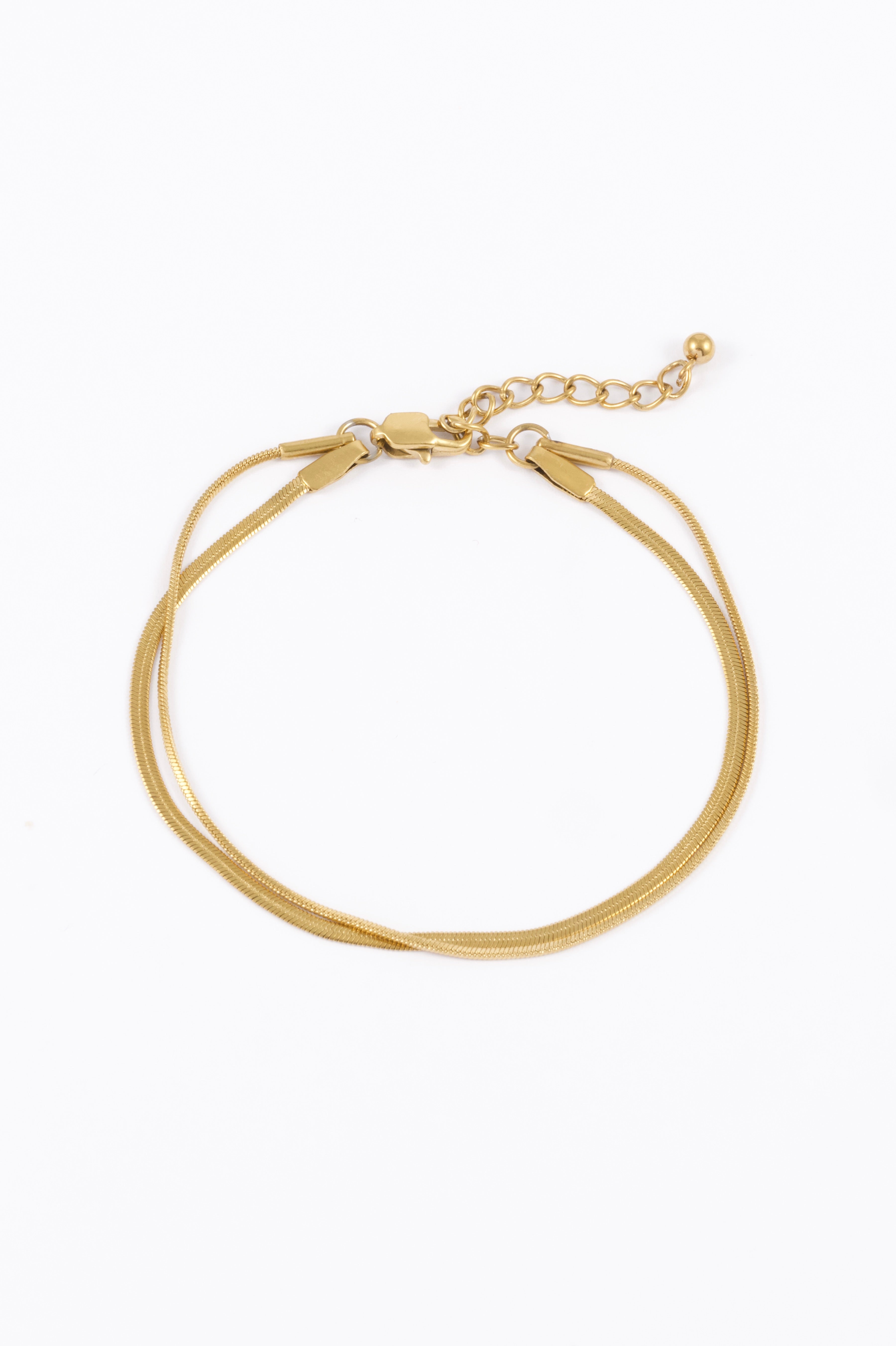 GOLD DOUBLE SNAKE CHAIN  BRACELET
