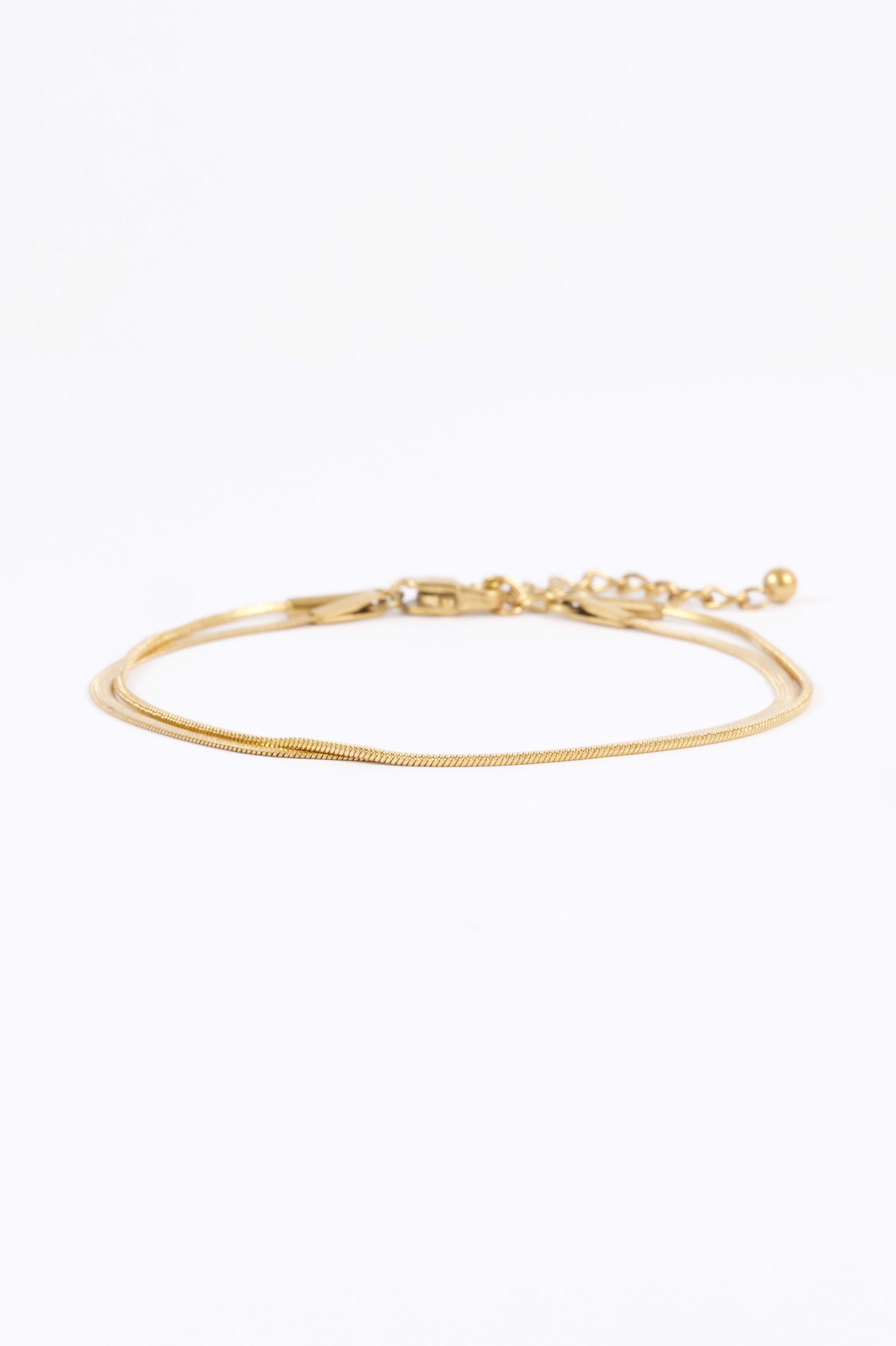 GOLD DOUBLE SNAKE CHAIN  BRACELET