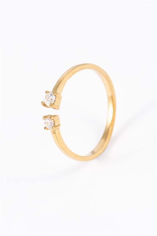 WP GOLD CZ ADJUSTABLE RING