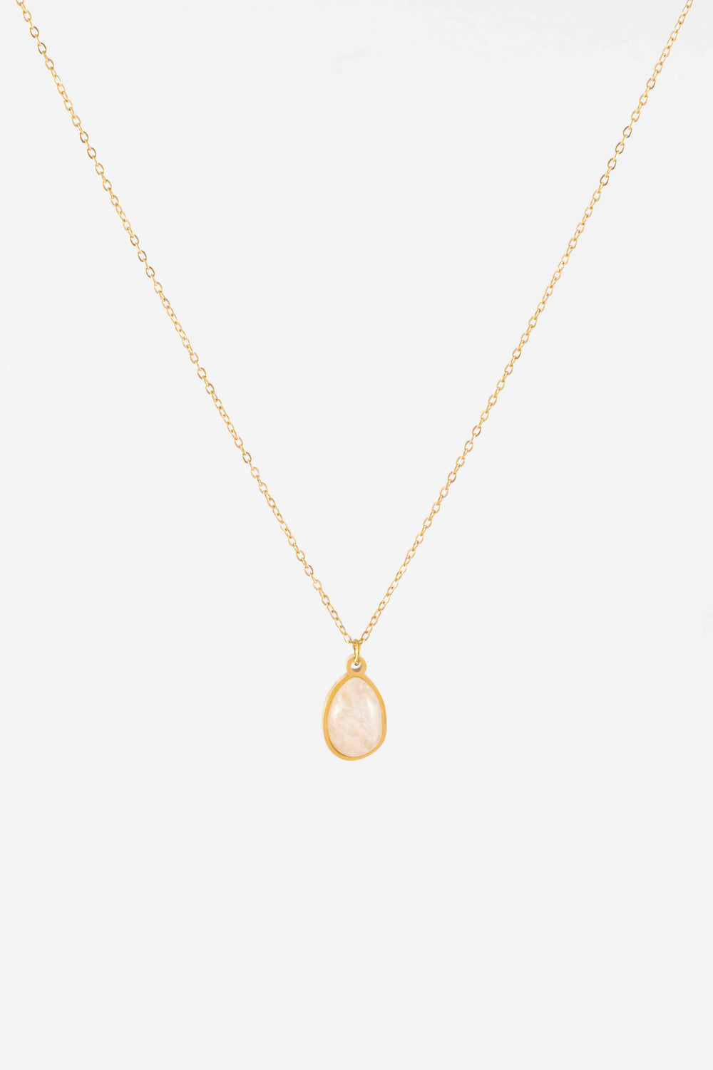 WATERPROOF GOLD STONES ORGANIC PENDANT NECKLACE