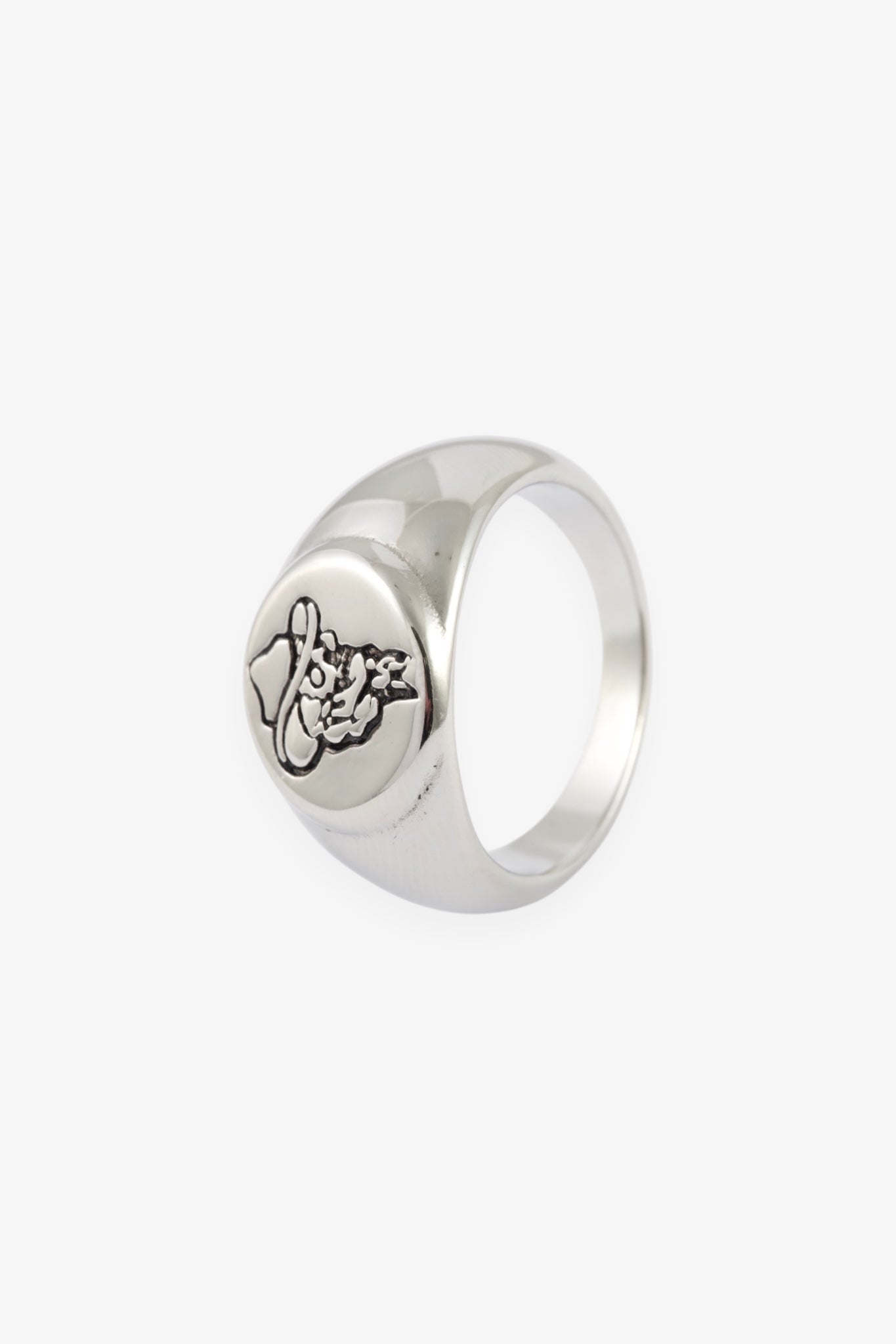 SILVER SKULL COWBOY SIGNET RING S/M