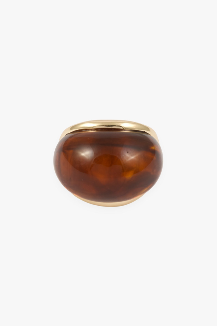 BROWN STATEMENT RESIN BUBBLE RING - SM